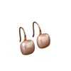 Pendientes Cuadrados de Perla Color Champagne Casuales, Pendientes de Moda y Compactos para el Viaje Diario, Versátiles Elegantes, Ganchos para Orejas de Hada Pequeña