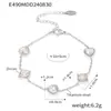 Pulsera Cuadrada de Zirconio Amor Nuevo Transfronterizo Lujo Ligero Elegante Acero Titanio Chapado PVD Oro Verdadero 18K Pulsera Nicho