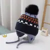Gorro de Invierno para Niños con Protección para las Orejas, Gorro Tejido Engrosado Cálido, Protección contra el Frío, Cortavientos, para Niños y Niñas, Gorro de Protección para las Orejas de Bebé, Gorro Casual de Tejer