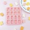 16 Moldes de Silicona Consecutivos de Osos y Conejos de Dibujos Animados Molde para Dulces, Chocolate, Galletas, Hielo Herramientas DIY para Comida de Mascotas