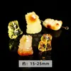 Jingde joyería 8*12 ámbar natural cera de abeja pixiu orificio pasante cuenta suelta tallado pulsera accesorios joyería diy venta al por mayor