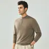 Suéter 100% Lã Pura Outono/Inverno 16s Fio Yangzi Fino Torcido Masculino Quente Gola Alta Pulôver Tricô