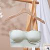 Chaleco de seda de hielo sin costuras con hombros descubiertos y espalda descubierta para mujer, transparente, invisible, pequeño cabestrillo envuelto en el pecho, copa fija, top de tubo sexy, ropa interior