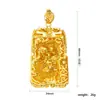Prata Banhada a Ouro Explosões Vivas Marca Dragão Pingente Grande Acessórios Guanyin Buda Pingente Agressivo Oco Ouro de Areia Acessórios de Joias