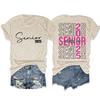 Camiseta casual transfronteiriça europeia e americana, feminina, turma de formandos de 2025, moda verão, gola redonda, manga curta