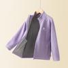 Novo Cardigã Especial com Forro de Fleece para Meninos, Jaqueta de Fleece para Meninas, Top, Essencial para Uniforme Escolar Infantil