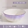 Color bajo esmalte Hogar Nuevo Estilo Francés Gradiente Encaje Cerámica Tazón Tazón para Sopa Tazón para Arroz Simple Vajilla Juego de Tazones y Platos