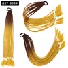 Pelucas Trenzadas de Colores Estilo Europeo y Americano, Coletas de Color Degradado, Trenzas de Espiga de Celebridades de Internet, Trenzas de Boxeadora de Tres Hebras para Discoteca