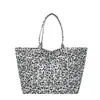 Bolsa de lona con estampado de leopardo para mujer, bolsa de gran capacidad, nuevo modelo 2026, bolso de mano de estrella transfronterizo, bolso de hombro para el trabajo, bolsa versátil