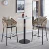 Silla de bar moderna e informal, combinación de mesa y silla de ratán para interior y exterior, respaldo para el hogar, taburete alto, venta al por mayor