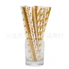 Pajita de Papel Rayada Bronce Desechable Biodegradable Papel de Grado Alimenticio Pajita para Postres Fiesta Pajita Decorativa
