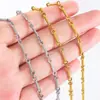 Cadena de Eslabones de Bambú de Acero Inoxidable, Cadena Recta Sencilla, Cadena Básica Minimalista, Estilo Ins, Accesorios para Collar de Bricolaje con Varilla de Conexión
