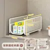 Estante de almacenamiento de cocina para film plástico y papel absorbente de grasa, almacenamiento para huecos estrechos de gabinetes para bolsas de plástico, almacenamiento apilable y en capas para condimentos