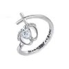 Anillo Cruzado Europeo y Americano para Huella de Pie de Bebé Ángel Joyería Popular Regalo para Mamá Diseño de Moda Anillo de Plata S925