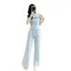 Conjunto Esportivo Casual Tie-Dye Jovem para Mulheres 2026 Verão Novo Estilo Coreano Manga Curta Calça Wide-Leg Conjunto de Duas Peças Tendência