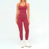 Nuevo conjunto deportivo cruzado de chaleco y shorts para yoga para mujer, ropa deportiva para fitness al aire libre y running, ropa de gimnasio para mujer