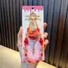 Bolsa de la Suerte Bordada de Año Nuevo, Cadena para Teléfono con Cuentas, Llavero, Abanico Exquisito, Colgante para Bolso, Accesorio para Funda de Teléfono, Pequeño Regalo