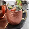 Venta Caliente Transfronteriza Taza de Acero Inoxidable 304 Taza de Moscú Taza con Recubrimiento de Cobre Punto Martillado Taza de Cuerpo Ligero Taza de Vino Taza de Cóctel