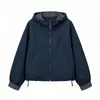 Nueva chaqueta corta con capucha de trabajo de temporada otoño, nueva chaqueta corta casual para mujer de manga larga, ajustada, versátil y moderna