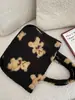 01032 Bolso de Mano de Peluche de Oso Lindo, Bolso Tote Versátil de Lana de Cordero Casual, Bolsa para el Almuerzo, Bolsa para Bocadillos Varios