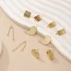 Fábrica de origem atacado de comércio exterior joias brincos diy acessórios de cabeça brincos quadrados geométricos diy galvanoplastia prata 925