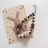 Cadena Minimalista para Teléfono con Perlas y Lazo, Correa de Muñeca, Cadena de Mano, Portacámaras y Llavero para Mujer