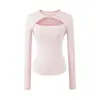 2026 Design Vazado Torcido Ajuste Slim Camada Interna Top Puro Desejo Garota Apimentada Falso Duas Peças Camiseta de Manga Longa para Mulheres Primavera