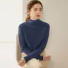 Suéter de Cachemira Baicaierong Otoño/Invierno 2026 para Mujer con Cuello Semi Alto, Diseño Versátil, Tejido de Lana