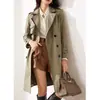 Trench coat de alta qualidade estilo britânico para mulheres, novo casaco fino de comprimento médio para primavera e outono de 2026 para o início do outono, roupas femininas da moda