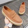 X622 Zapatos Casuales Británicos Planos para Hombre, Mocasines Slip-On Estilo Old Money, Cuero Genuino de Suela Blanda