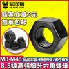 Tuerca hexagonal exterior negra de alta resistencia grado 8.8 paso fino M8/M10/M12/GB6171 acero al carbono