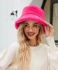 P0231 directo de fábrica transfronterizo sombrero de pescador de felpa para mujer multicolor todo a juego sombrero de cubo europeo y americano engrosado cálido