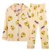 Pijamas para Mujer Primavera, Otoño e Invierno Nuevo Cárdigan de Manga Larga para Mujer Lindo Traje de Dos Piezas de Dibujos Animados Ropa Casual para el Hogar Venta al por Mayor