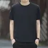 2026 Nova Moda de Verão Camiseta de Seda Gelada com Gola Redonda Masculina Esportiva Casual Top para Corrida Leve Respirável Fitness