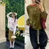 Recomendação PrincipalCamisa Oversized de Manga Longa Yuran 26 Coleção Primavera/Verão Nova Tencel Lã Amigo da Pele Estampa Refletora de Luz