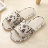 2026 Nuevo Llegada Zapatillas de Lino Estampadas de Suela Gruesa Zapatillas para el Hogar de Interior Ligeras Transpirables Cómodas Silenciosas Medias Zapatillas