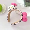 Linda Diadema de Felpa con Estampado de Leopardo y Gato Kt, Accesorio para el Cabello para Niñas, Diadema Dulce con Pinza para el Cabello para Niñas, Adorno para la Cabeza para Lavarse la Cara y Tomarse Fotos