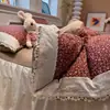 Conjunto de cuatro piezas de algodón hipoalergénico con volantes de encaje francés vintage, juego de cama de tres piezas floral clase A para primavera y otoño, estilo princesa