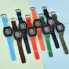 Reloj de Cuarzo Deportivo Casual de Alta Apariencia para Hombre con Tapa Trasera Transparente Calada y Esfera Estilo Richard Mille, Reloj de Pulsera para Hombre en Stock