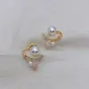 En Stock 2005 Nuevos Pendientes Elegantes de Moda para Mujer Aguja de Plata S925 Pendientes de Perla Cola de Pez de Gama Alta Pendientes de Celebridad de Internet
