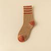 Calcetines Gruesos de Rizo para Otoño, Invierno y Primavera, Calcetines Cálidos de Media Pantorrilla Forrados de Felpa para Mujer, Calcetines de Toalla para Maternidad, Calcetines Largos, Calcetines Rayados, Zhuji