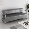 Silla de Espera de Cuero Personalizada con Reposabrazos de Metal, Sofá de Ocio para Salón y Salón de Uñas, Sofá Sencillo para Área de Espera de Salón de Belleza