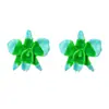 Brincos de Stud Florais Frescos Coloridos com Gota de Óleo Pintada à Mão Estilo Boêmio Exagerado Personalidade Versátil para Férias