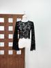 Suéter Único de Ganchillo Hueco Estilo Francés para Mujer, Nuevo Abrigo Bordado Delgado de Principios de Otoño, Blusa Top Chic y Única