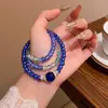 Nuevas Pulseras Azules Apilables de Estilo Chino Geniales para Mujer Moda Retro Versátiles Pulseras de Estilo Zen Venta al por Mayor
