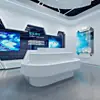 Armário Pintado de Formato Especial, Balcão de Exposição de Ilha, Suporte de Exposição para Salão de Exposição, Suporte de Exposição Redondo, Mesa de Experiência Tecnológica, Mesa de Produtos da Empresa