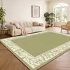 Alfombra de Sala de Estar Vintage Estilo Francés, Tapete para Sofá, Impermeable, Cálido, Estilo Retro, Estilo Lujo Ligero, Lavable, Limpiable con Trapo, Mejora el Ambiente