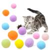 Juguete para gato mascota 3cm4cm bola de felpa de algodón elástico interactivo resistente a los arañazos silencioso juguete para gato punto venta al por mayor