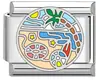 Pulsera Modular Transfronteriza Serie Elementos del Mar Italiano Acero Titanio Chapado en Oro Esmalte DIY Correa Desmontable Genuino