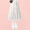 Moda Feminina para Meninas 2026 Estilo Coreano Estilo Princesa Versátil Manga Curta de Um Ombro Conjunto de Saia Doce com Patchwork de Renda
